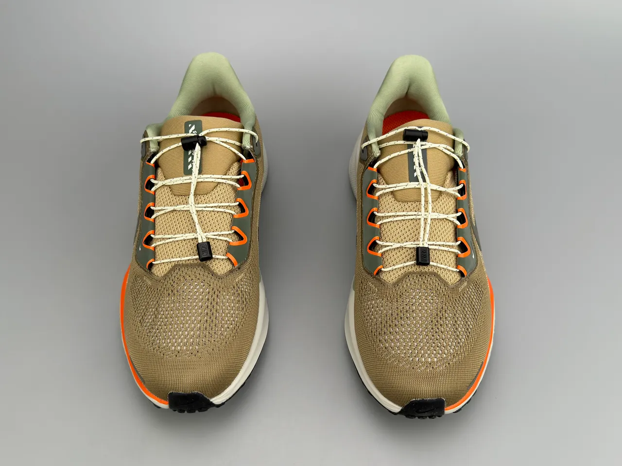 Nike Beige Orange Engineered Mesh Upper Dual-Density Midsole Running Shoes 9
