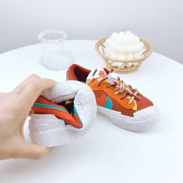 Nike Beige Orange Layered Multi-Material Upper Sculpted Textured Midsole Lifestyle Sneakers 13