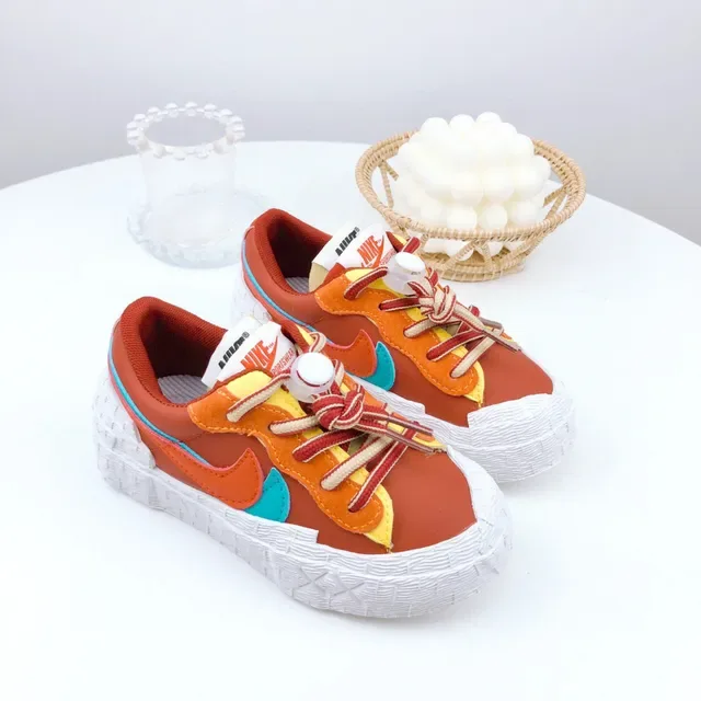 Nike Beige Orange Layered Multi-Material Upper Sculpted Textured Midsole Lifestyle Sneakers 20
