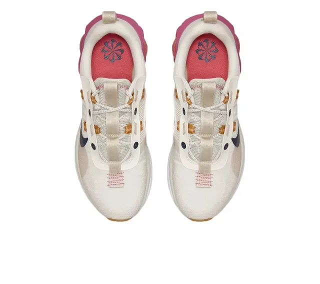Nike Beige Pink Mesh Upper Layered Lace Cage Lifestyle Sneakers 3