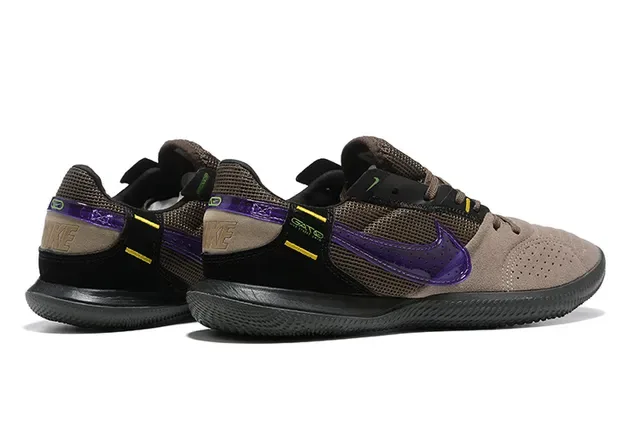 Nike Beige Purple Perforated Suede Upper Translucent Swoosh Sneakers 2