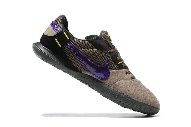 Nike Beige Purple Perforated Suede Upper Translucent Swoosh Sneakers 5