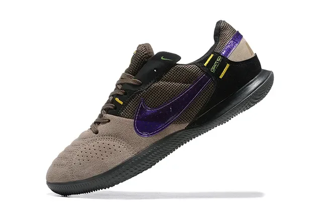 Nike Beige Purple Perforated Suede Upper Translucent Swoosh Sneakers 6