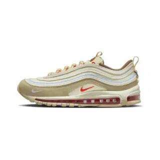 Nike বেইজ লাল স্তরিত তরঙ্গ নকশা উপরের দৃশ্যমান এয়ার ইউনিট লাইফস্টাইল স্নিকার