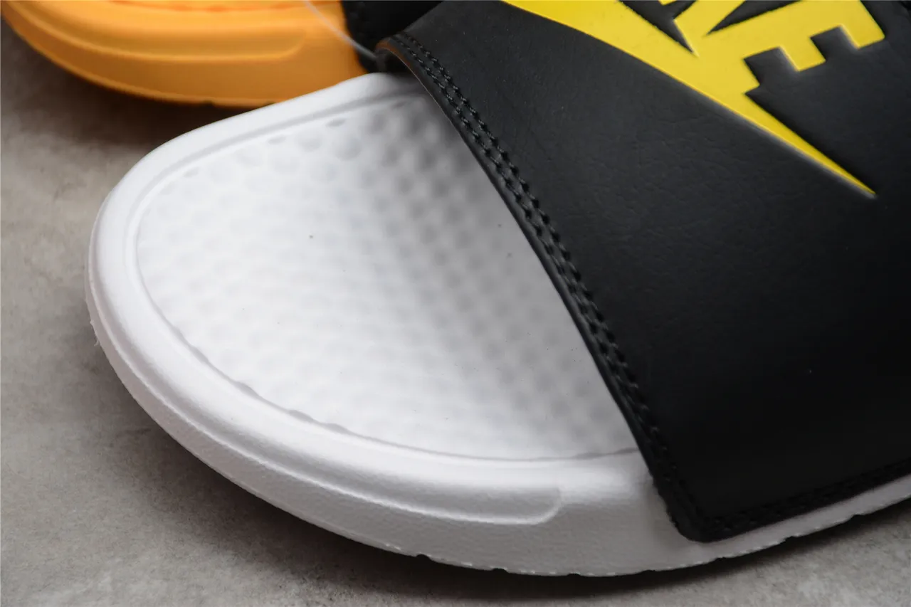 Nike Benassi Black White Single-Strap Molded EVA Footbed Slippers 6