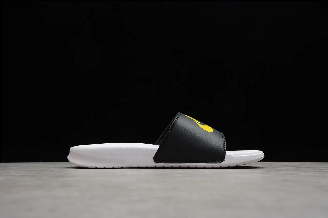 Nike Benassi Black White Single-Strap Molded EVA Footbed Slippers 10