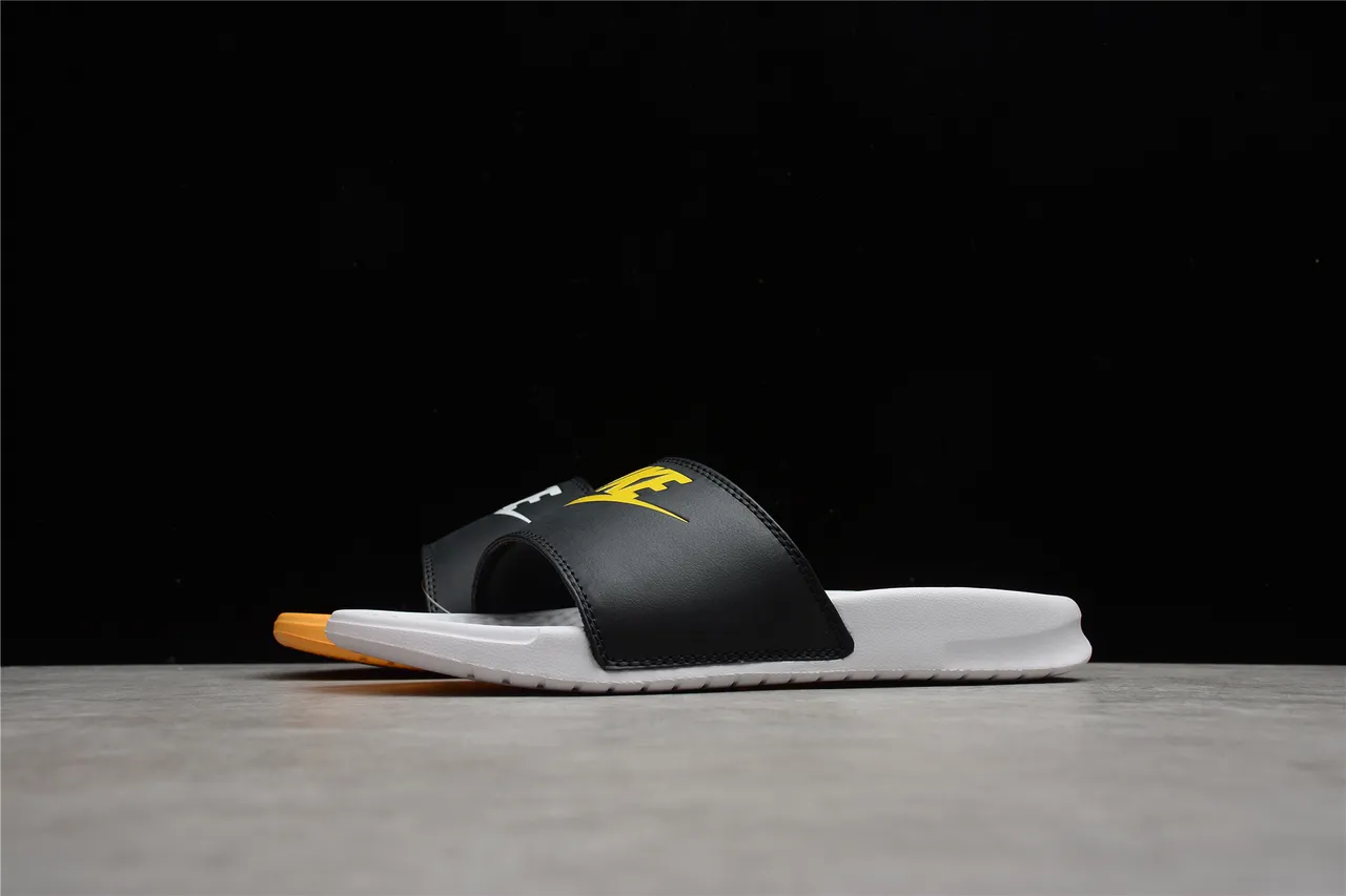 Nike Benassi Black White Single-Strap Molded EVA Footbed Slippers 11