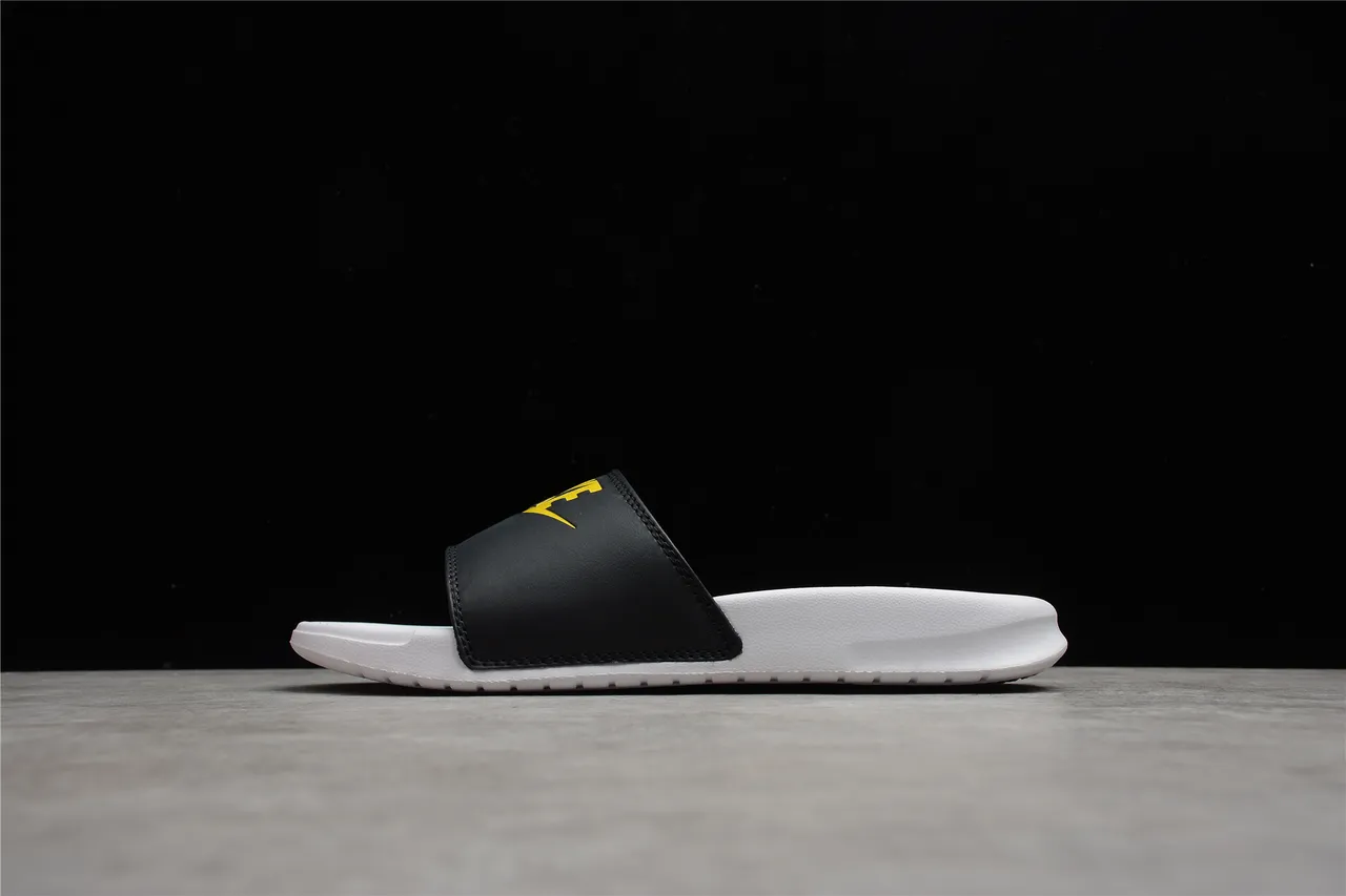 Nike Benassi Black White Single-Strap Molded EVA Footbed Slippers 12