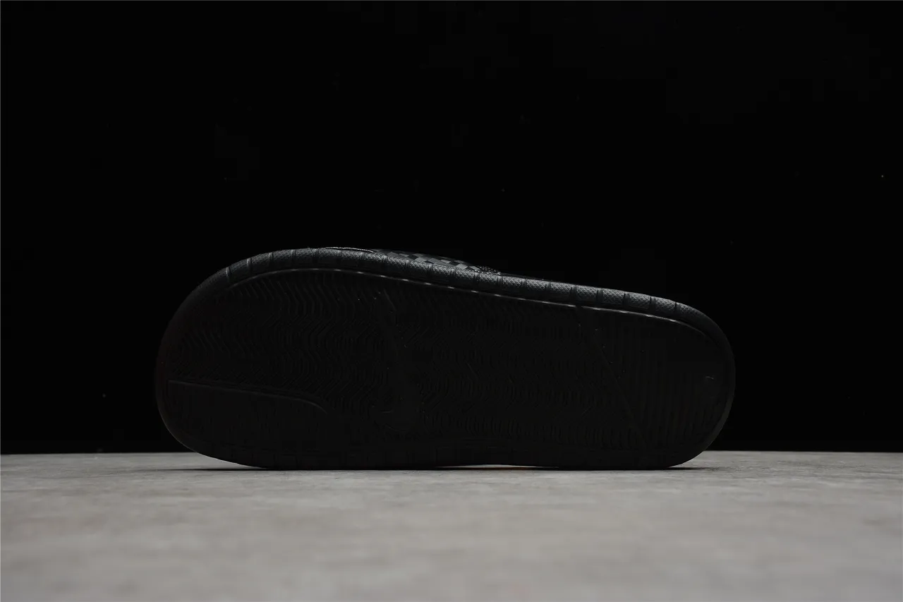 Nike Benassi JDI Black Checkered Strap Slippers 3