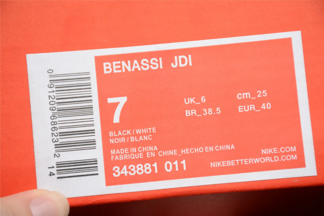 Nike Benassi JDI Black Checkered Strap Slippers 8
