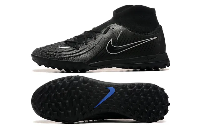 Nike Negro y Azul Knit Superior Collar Ajuste a Calcetín Turf Zapatos de Fútbol 9