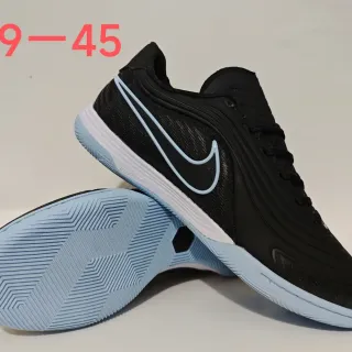 Nike Black Blue Synthetic Upper Light Swoosh Accent Indoor Soccer Shoes