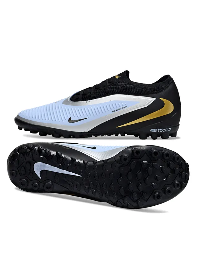 Nike Black Gold Low-Cut Synthetic Upper Conical Molded Studs Artificial-Grass Soccer Shoes 6