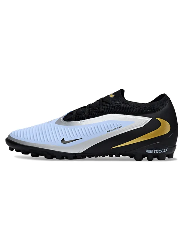 Nike Black Gold Low-Cut Synthetic Upper Conical Molded Studs Artificial-Grass Soccer Shoes 7