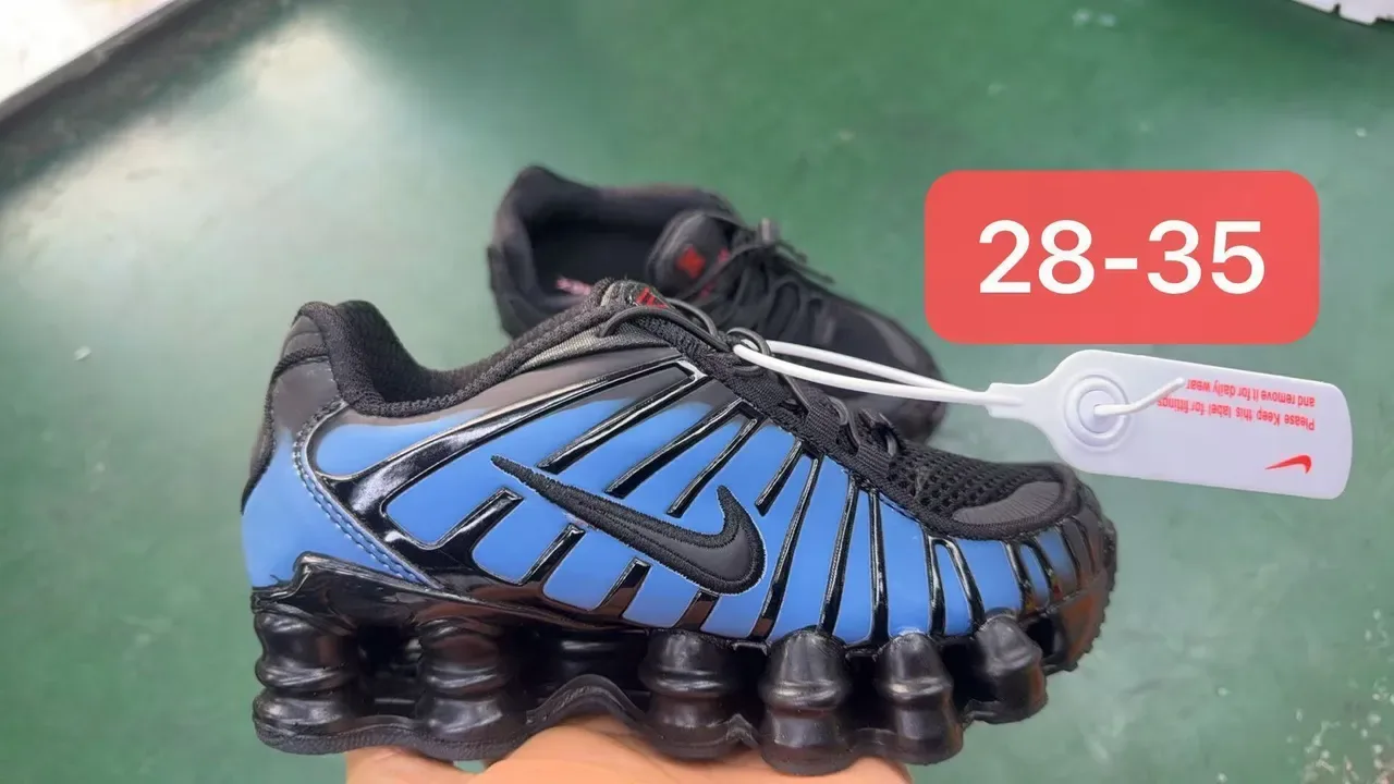 Nike Black Gray Shox Column Midsole Layered Synthetic Cage Upper Lifestyle Sneakers 4