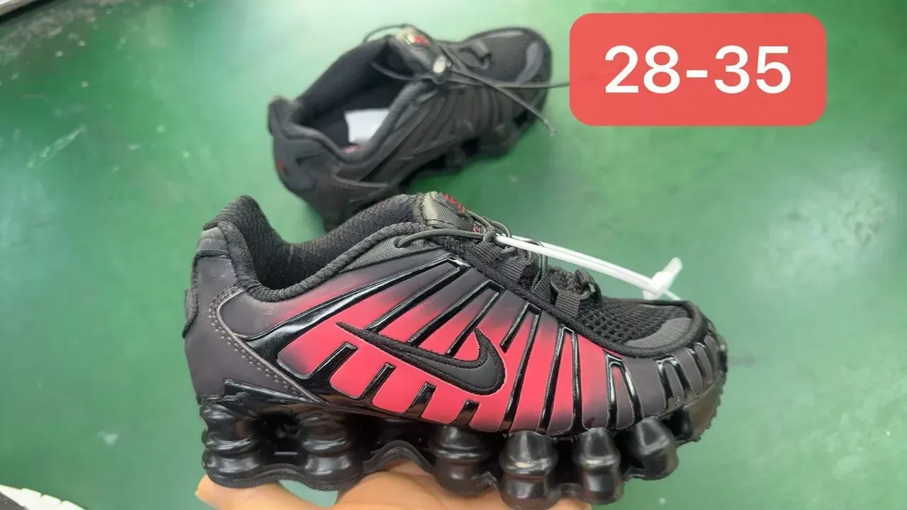 Nike Black Gray Shox Column Midsole Layered Synthetic Cage Upper Lifestyle Sneakers 5