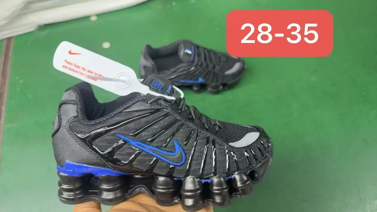 Nike Black Gray Shox Column Midsole Layered Synthetic Cage Upper Lifestyle Sneakers 7