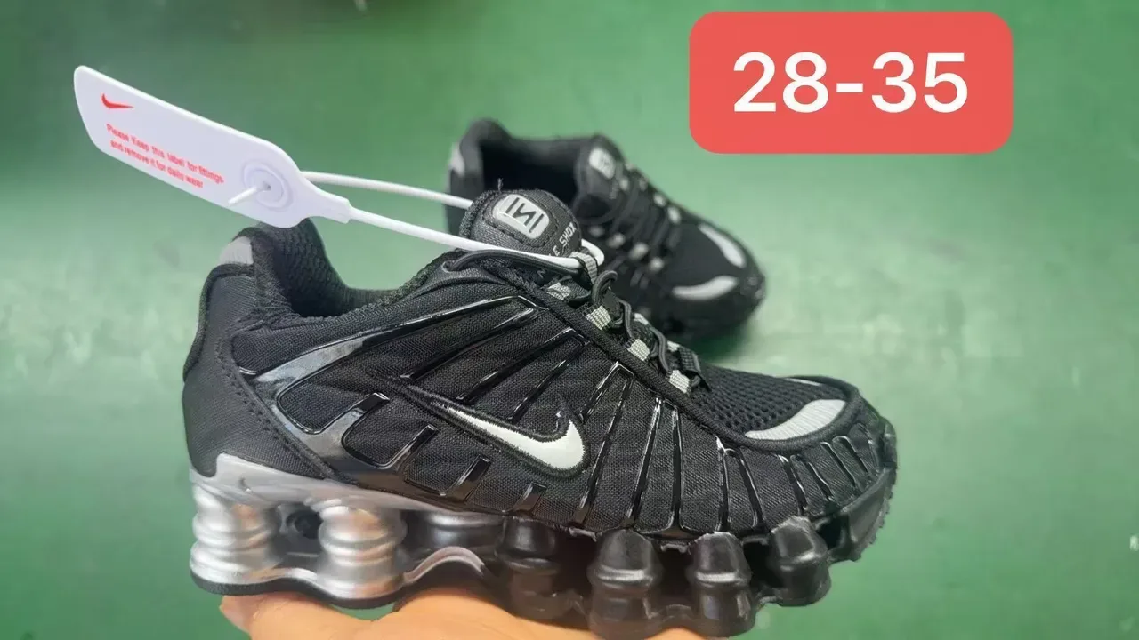 Nike Black Gray Shox Column Midsole Layered Synthetic Cage Upper Lifestyle Sneakers 11