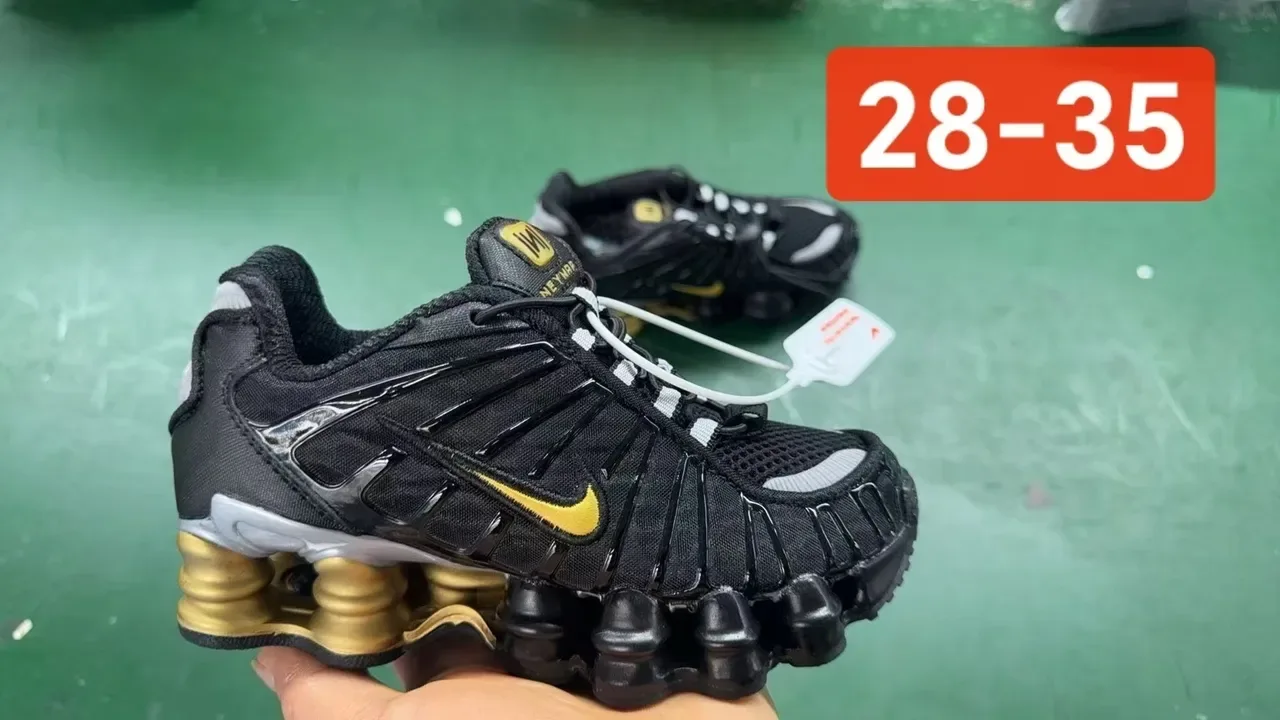 Nike Black Gray Shox Column Midsole Layered Synthetic Cage Upper Lifestyle Sneakers 13