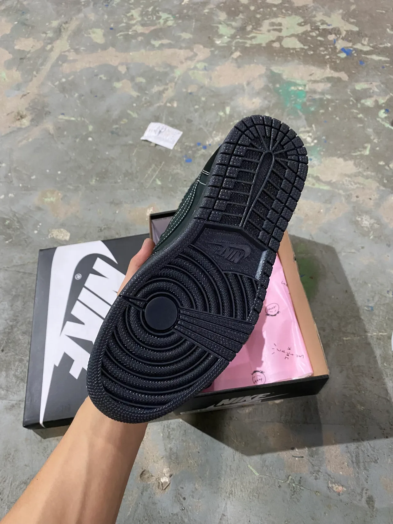 Nike Chaussures Lifestyle Noir Vert Low-Top Coutures Contraste 4