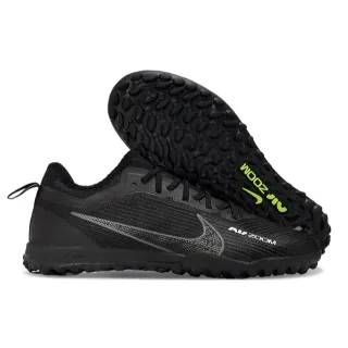 Nike Black Green Low-Top Textured Synthetic Upper Turf Soccer Shoes
