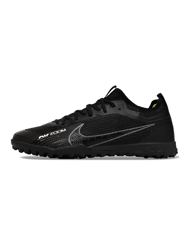 Nike Black Green Low-Top Textured Synthetic Upper Turf Soccer Shoes 2