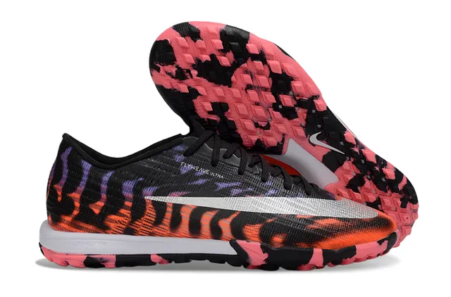 Nike Black Multicolor Flyweave Upper Flame-Print Graphic Turf Soccer Shoes 1