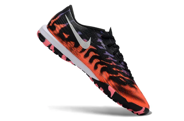 Nike Black Multicolor Flyweave Upper Flame-Print Graphic Turf Soccer Shoes 2