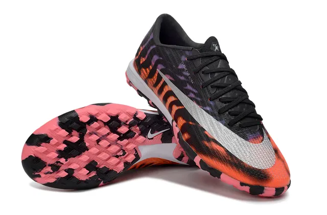 Nike Black Multicolor Flyweave Upper Flame-Print Graphic Turf Soccer Shoes 4