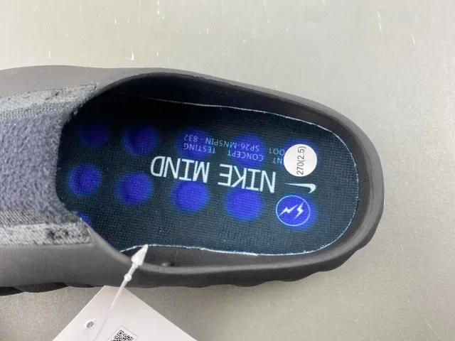 Nike Black Navy Molded Foam Sole Textile Strap Slippers 6
