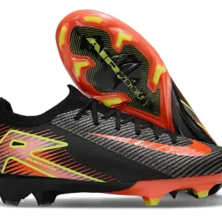Nike أسود برتقالي أعلى حياكة غلاف كاج ديناميكي أرض صلبة حذاء كرة قدم