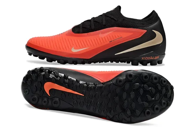 Nike Chaussures de football Turf Noir et Orange Low-Cut Knit Upper Synthétique Speed Overlay 2