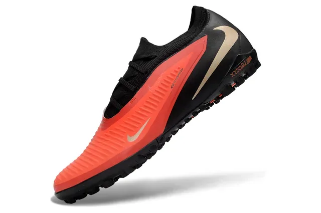 Nike Chaussures de football Turf Noir et Orange Low-Cut Knit Upper Synthétique Speed Overlay 6