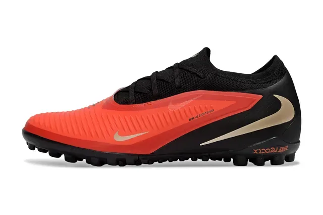 Nike Chaussures de football Turf Noir et Orange Low-Cut Knit Upper Synthétique Speed Overlay 7