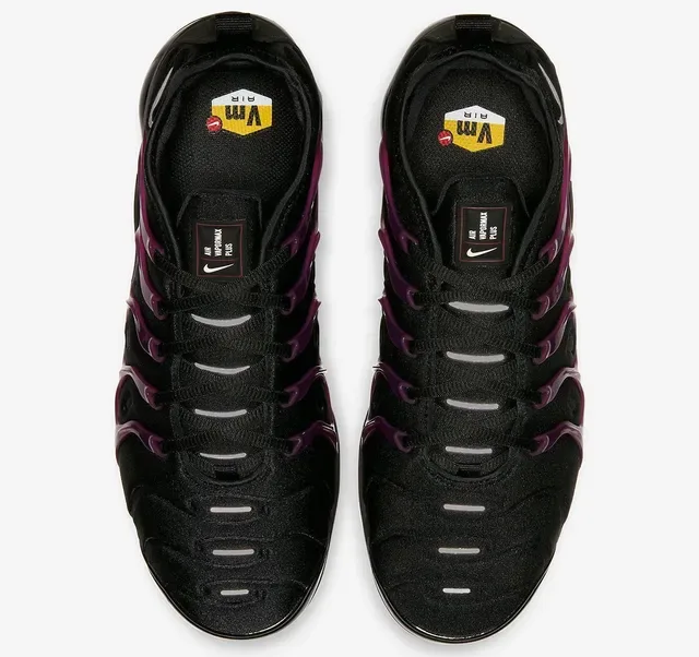 Nike Noir et Violet Upper Tricot Cage TPU Brillant Lifestyle Sneakers 3
