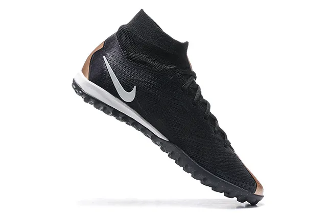 Nike Black Silver High-Top Sock-Fit Upper Knit Construction Artificial-Grass Soccer Shoes 3