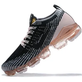 Nike Black Transparent Engineered Knit Upper Full-Length Visible Air Sole Lifestyle Sneakers