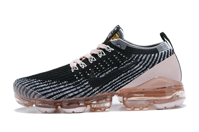 Nike Black Transparent Engineered Knit Upper Full-Length Visible Air Sole Lifestyle Sneakers 3