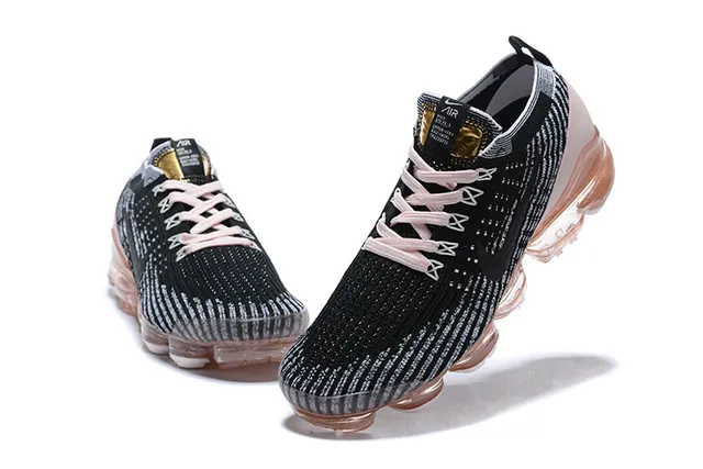 Nike Black Transparent Engineered Knit Upper Full-Length Visible Air Sole Lifestyle Sneakers 7