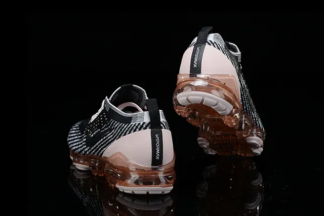 Nike Black Transparent Engineered Knit Upper Full-Length Visible Air Sole Lifestyle Sneakers 9