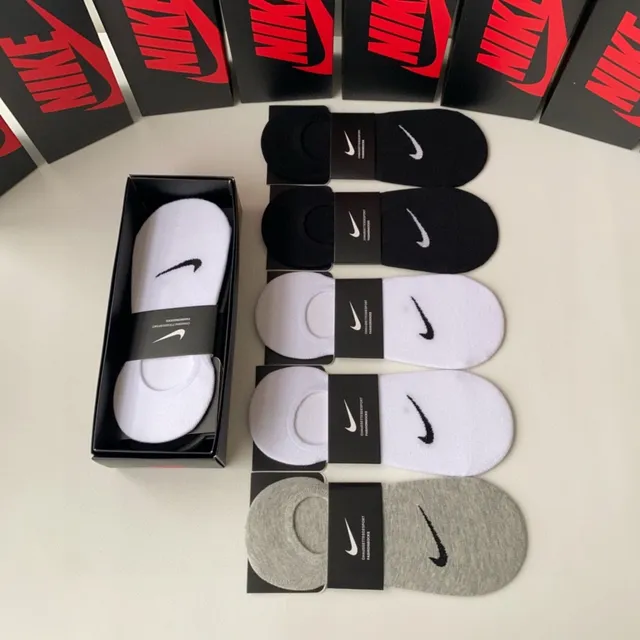 Nike Black White No-Show Low-Cut Socks 6
