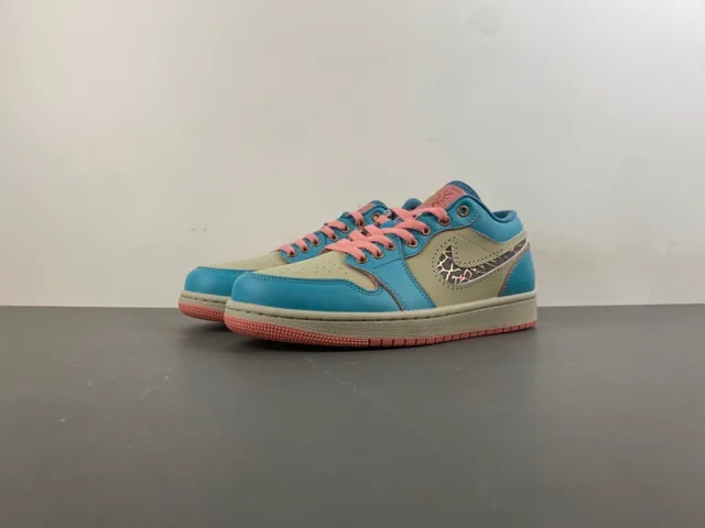 Nike Blue Beige Low-Top Leather-and-Synthetic Upper Lifestyle Sneakers 10