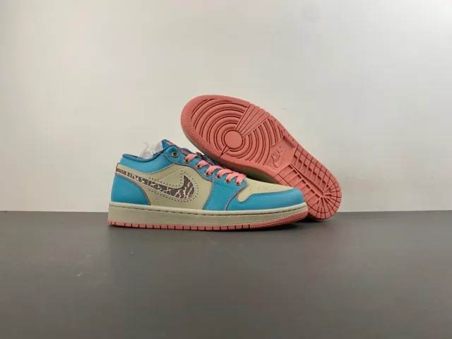 Nike Blue Beige Low-Top Leather-and-Synthetic Upper Lifestyle Sneakers 12
