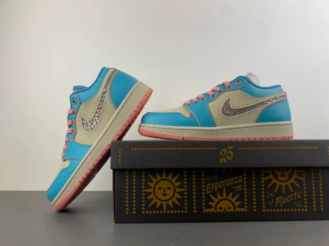 Nike Blue Beige Low-Top Leather-and-Synthetic Upper Lifestyle Sneakers 14