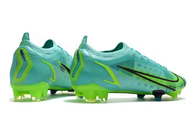 Nike Azul Verde Bajo Corte Upper Ajuste de Calcetín Superficie Firme Zapatos de Fútbol 7