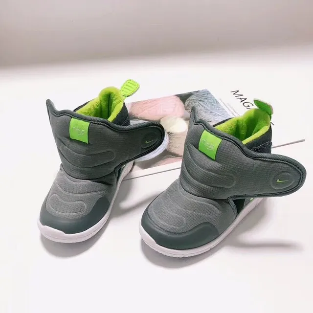 Nike azul laranja isolado alto com colar acolchoado botas de neve 16