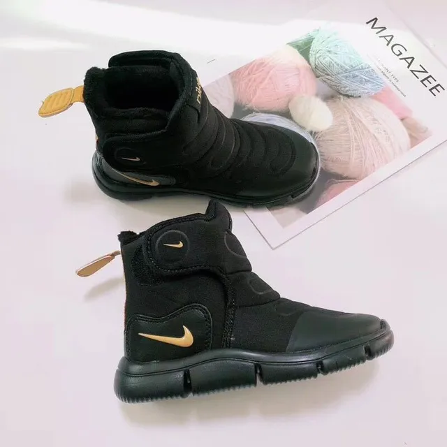 Nike azul laranja isolado alto com colar acolchoado botas de neve 20