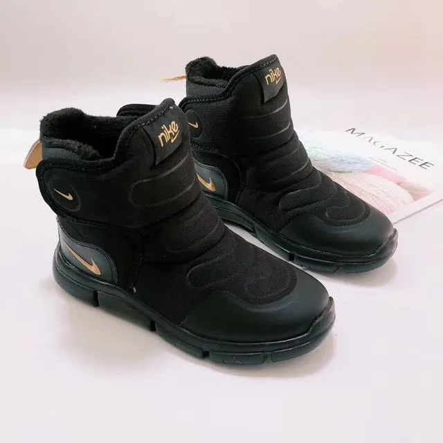 Nike azul laranja isolado alto com colar acolchoado botas de neve 21