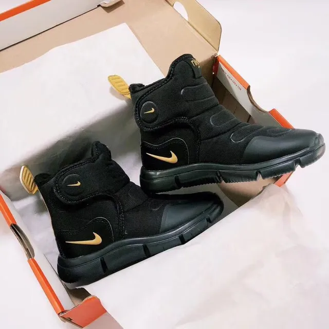 Nike azul laranja isolado alto com colar acolchoado botas de neve 22