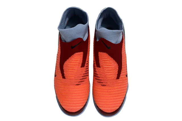 Nike Blue Orange Sock-Fit Knit Collar Asymmetric Synthetic Cage Turf Soccer Shoes 2